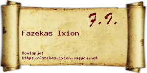 Fazekas Ixion névjegykártya