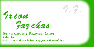 ixion fazekas business card